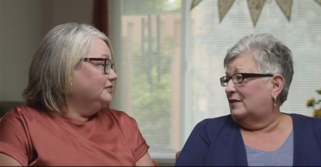 The Cottages of New Lenox Video Thumbnail Senior Living Resident and Daughter looking at each other